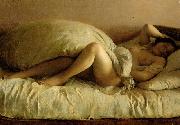 Johann Baptist Reiter Slumbering Woman Sweden oil painting artist